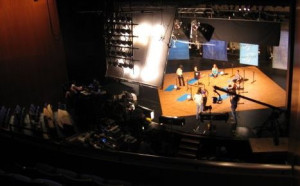 An aerial View of GWL Theater stage