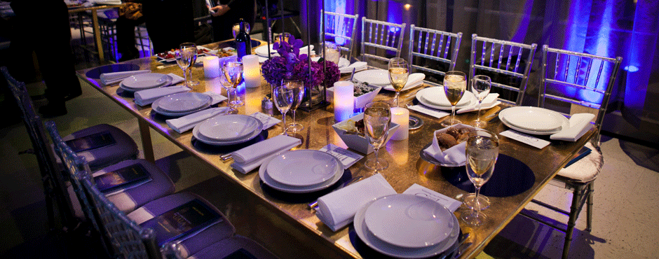 dining table with empty plates